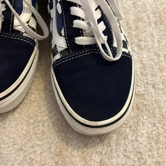 Vans Blue and White Checkered Old Skool Sneakers - Picture 3 of 11